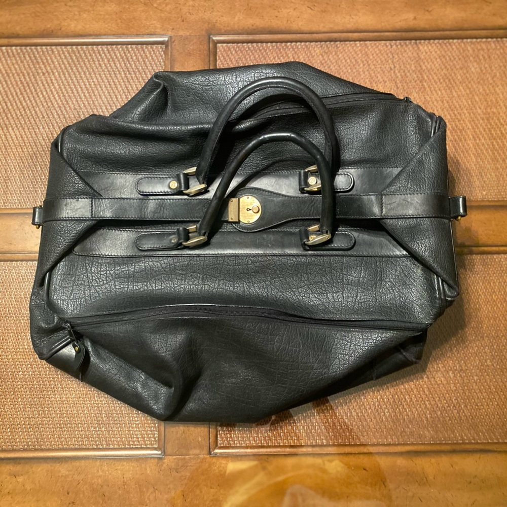 Vintage Gucci black leather duffle (in need of restoration/repair)